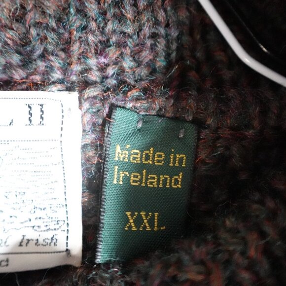 Donegal Sweater 2XL Brown Turtleneck Wool Chunky Fisherman Cable Heavyweight - Picture 3 of 10